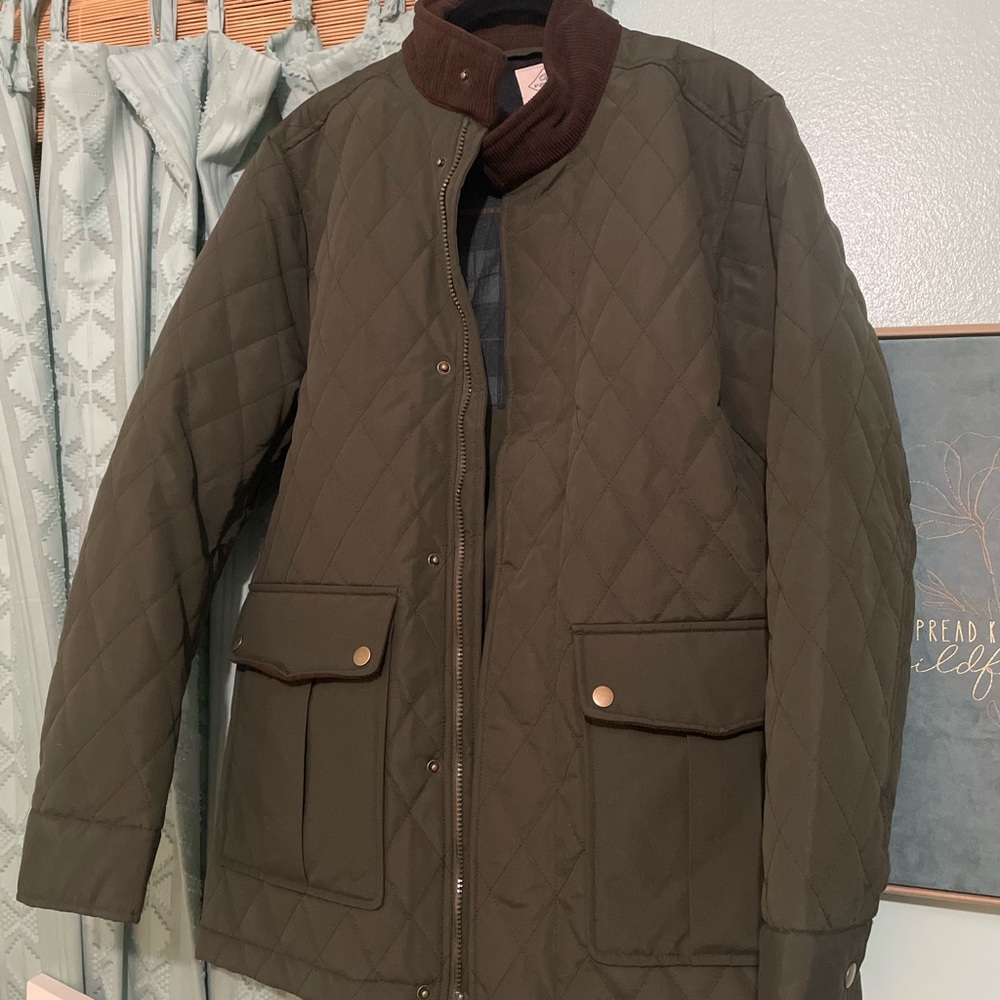 St. Johns Bay quilted Men's Jacket in Olive Green